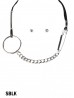 Multi-Function Circle & Brooch Clip Necklace & Earring Set
